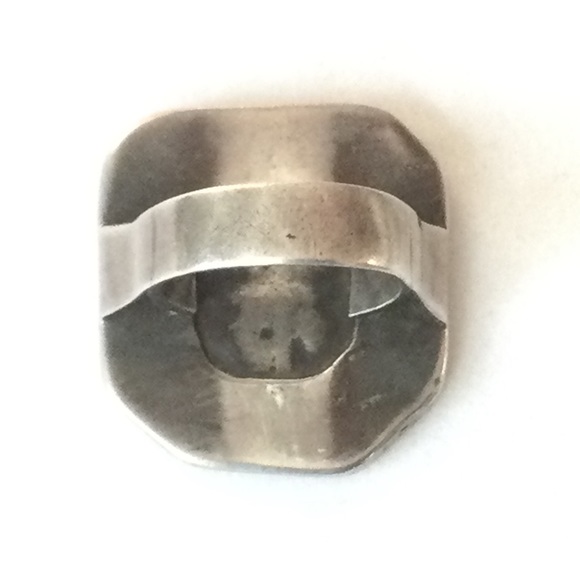 MidC Vintage Mexico Abstract Tribal Silver Ring - Size 6 - Sterling Mexico Bell - Picture 2 of 9
